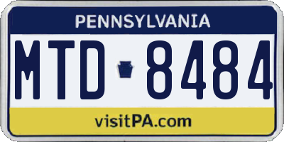 PA license plate MTD8484
