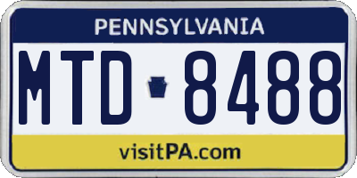 PA license plate MTD8488