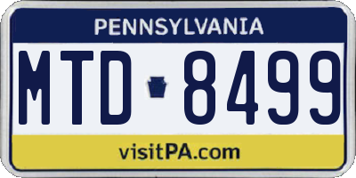 PA license plate MTD8499