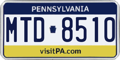 PA license plate MTD8510