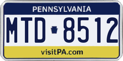 PA license plate MTD8512