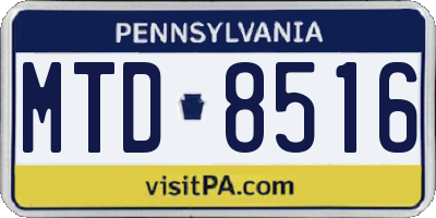 PA license plate MTD8516