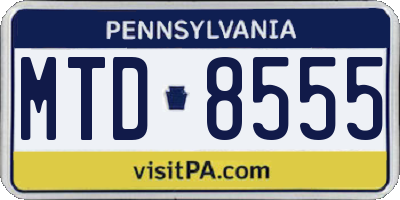 PA license plate MTD8555