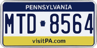 PA license plate MTD8564