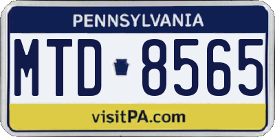 PA license plate MTD8565