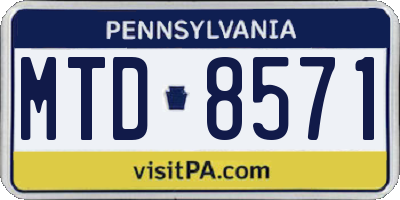 PA license plate MTD8571