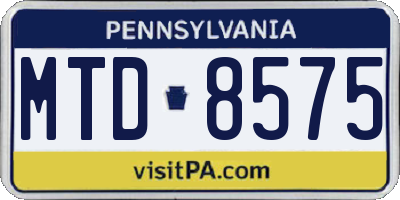 PA license plate MTD8575