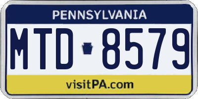 PA license plate MTD8579