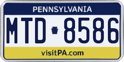 PA license plate MTD8586