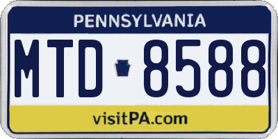 PA license plate MTD8588