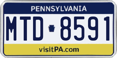 PA license plate MTD8591