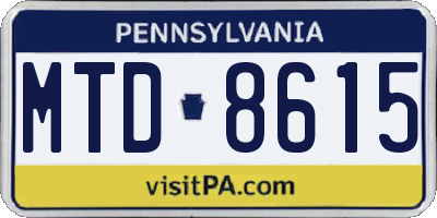 PA license plate MTD8615