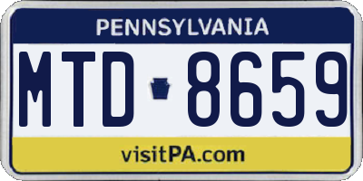 PA license plate MTD8659