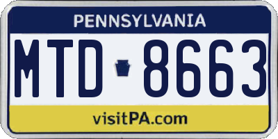 PA license plate MTD8663