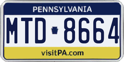 PA license plate MTD8664