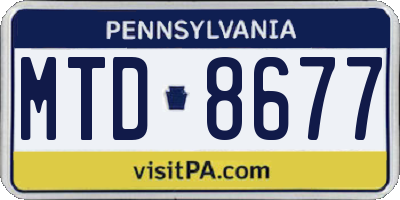 PA license plate MTD8677