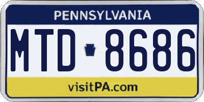 PA license plate MTD8686