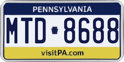 PA license plate MTD8688