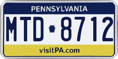PA license plate MTD8712