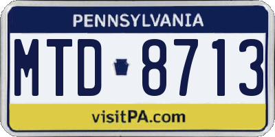 PA license plate MTD8713