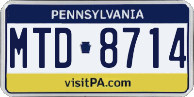 PA license plate MTD8714