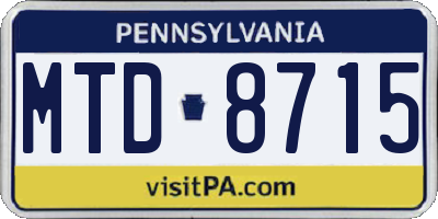 PA license plate MTD8715