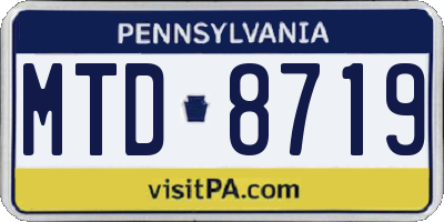 PA license plate MTD8719