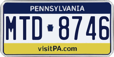 PA license plate MTD8746