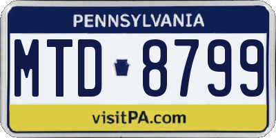 PA license plate MTD8799