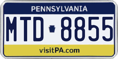 PA license plate MTD8855