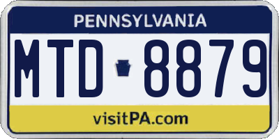 PA license plate MTD8879