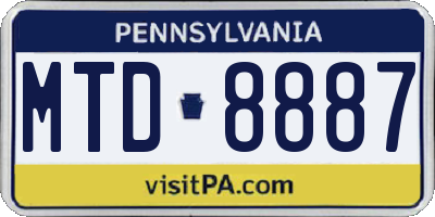 PA license plate MTD8887