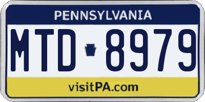 PA license plate MTD8979