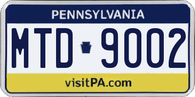 PA license plate MTD9002