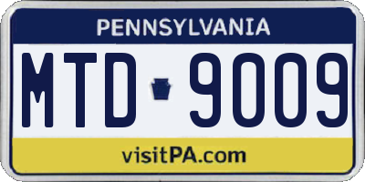 PA license plate MTD9009