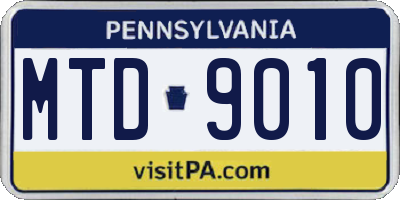 PA license plate MTD9010