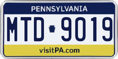 PA license plate MTD9019