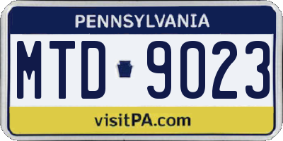 PA license plate MTD9023