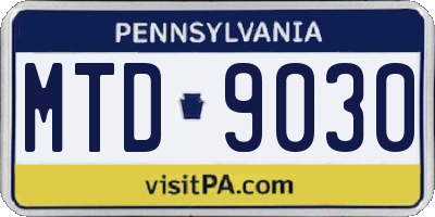 PA license plate MTD9030