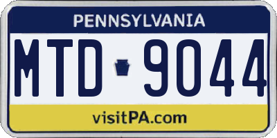 PA license plate MTD9044