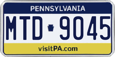 PA license plate MTD9045