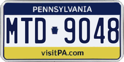 PA license plate MTD9048