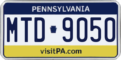 PA license plate MTD9050