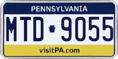PA license plate MTD9055