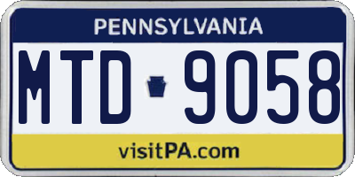 PA license plate MTD9058