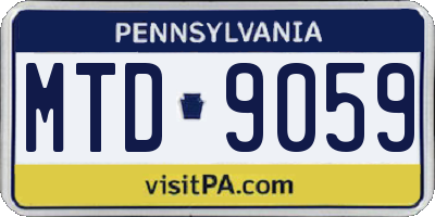 PA license plate MTD9059