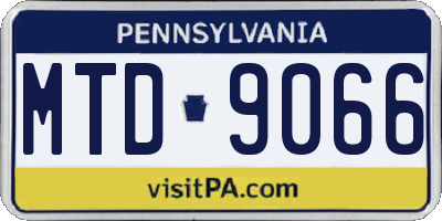 PA license plate MTD9066