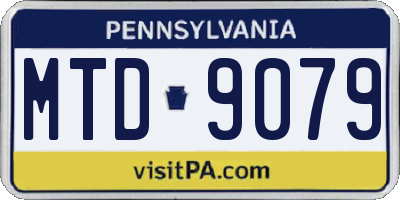 PA license plate MTD9079
