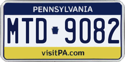 PA license plate MTD9082