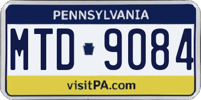 PA license plate MTD9084